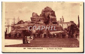 Old Postcard The Rock Zoo Monkey Zoo Paris