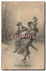 Old Postcard of Sports & # 39hiver Skating Woman