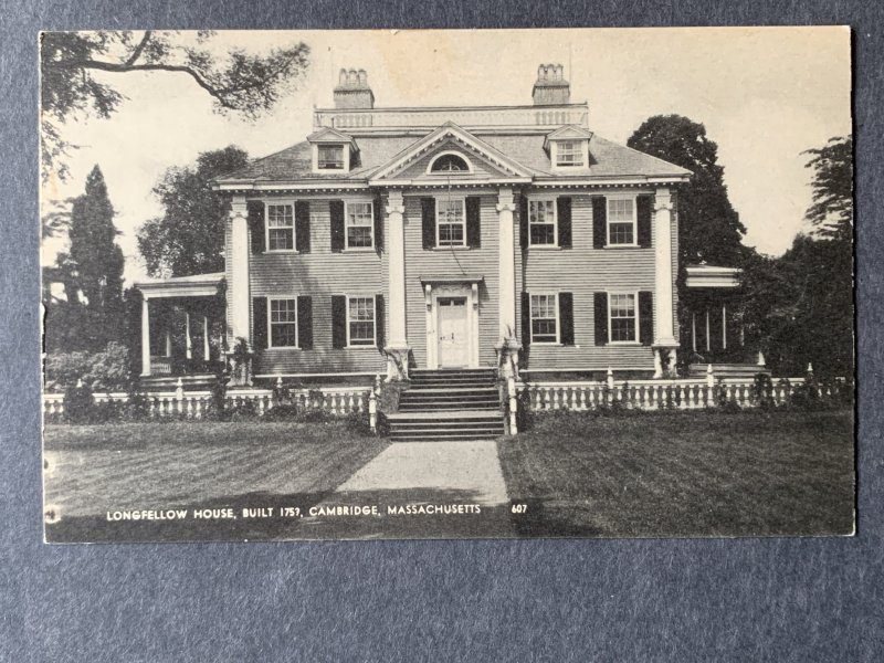 Longfellow House Cambridge MA Litho Postcard H2262081607