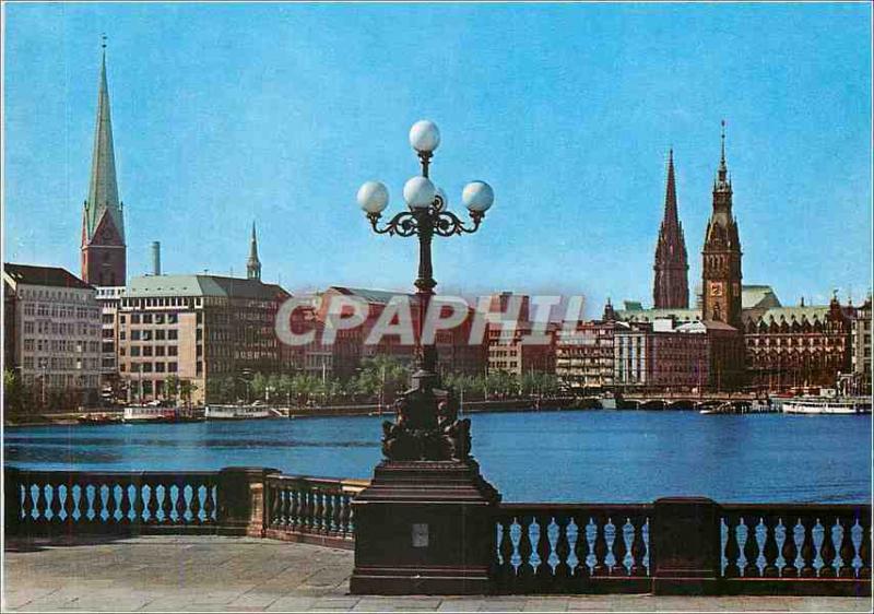 CPM Hamburg View From the Lombardsbrucke Over the Inner Alster Lake