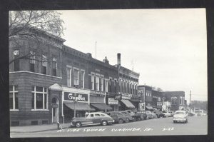 RPPC CLARINDA IOWA DOWNTOWN STREET SCENE 1950's CARS REAL PHOTO POSTCARD