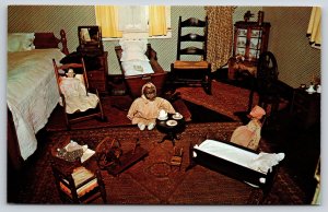 Dolls~Charlottesviulle VA~Nursery Ash Lawn~Pres James Monroe~Vintage Postcard