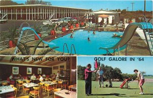 Postcard 1964 Utah Salt Lake City Deman's Motel Golf Course swimming UT24-4326