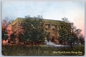 K27/ Perry Oklahoma Postcard c1910 New high School 404
