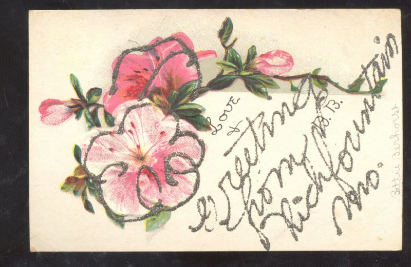 GREETINGS FROM RICHFOUNTAIN MISSOURI VINTAGE POSTCARD KOENIG MO. SCHULTZ