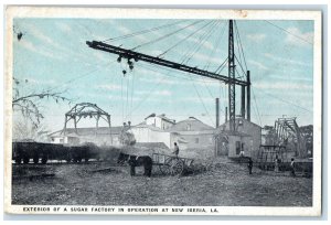 c1920's Exterior Sugar Factory New Iberia Wagon Los Angeles California Postcard