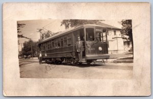 K11/ Trolley RPPC Postcard c1910 Conductor Passengers 687