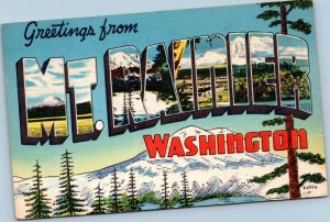 postcard Large Letter - Greetings from Mt. Rainier Washington