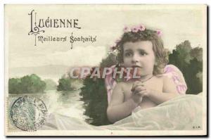 Old Postcard Fancy Surname Lucienne Children