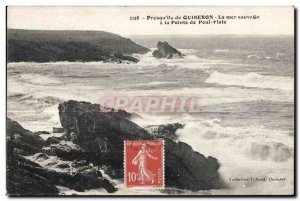 Old Postcard Presquile Sauvage Quiberon The sea has advanced Poul Plate