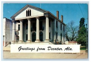 c1960's Greetings From Decatur Alabama AL, Leila Cantwell Seton Hall Postcard 