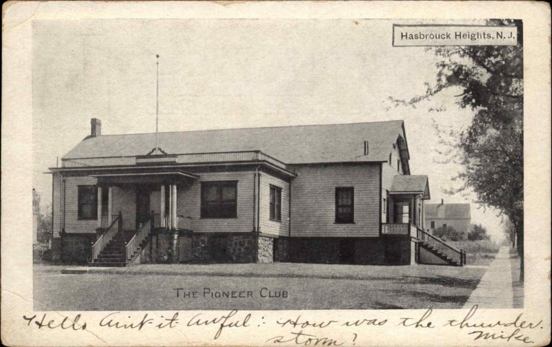 Hasbrouck Heights New Jersey NJ The Pioneer Club c1900 Private Mailing Card