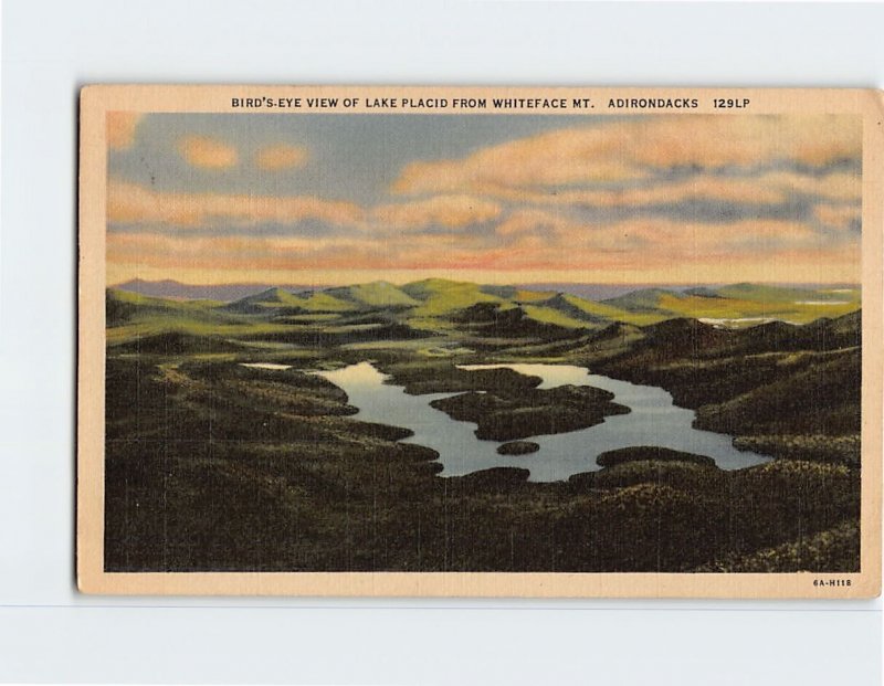 Postcard Bird's-Eye View Of Lake Placid From Whiteface Mt., Adirondacks, N. Y.