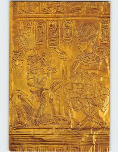 Postcard Small Gold Shrine (detail), Egyptian Museum, Cairo, Egypt