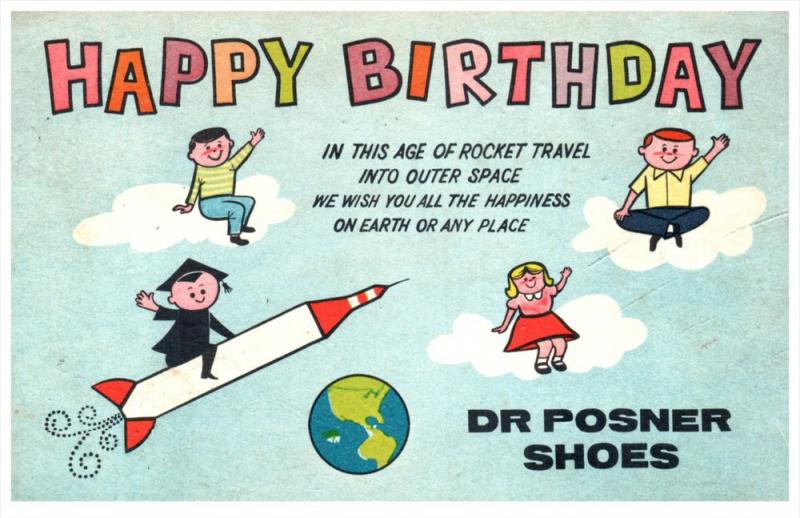 New York  Delmar Shoes Dr.Posner Shoes Happy Birthday Rocket outer Space