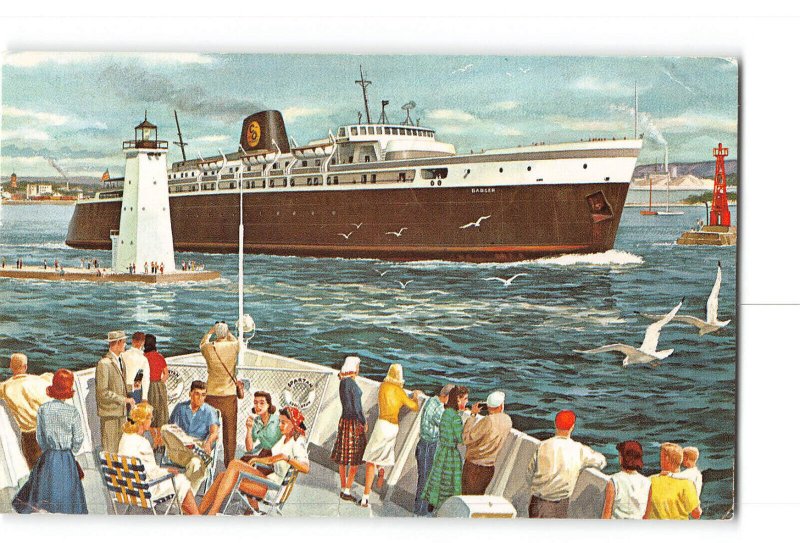 C & O's Steam Ship Company Postcard 1969 Links Ludington MI and Wisconsin