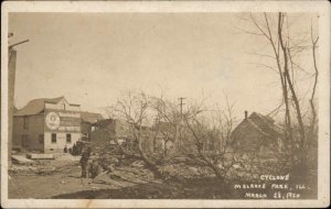 Melrose Park Illinois IL Cyclone Tornado Damage 1920 Real Photo Card/PC