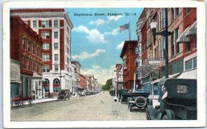 Postcard - Stephenson Street - Freeport, Illinois