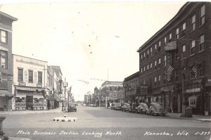 Kenosha Wisconsin Business Section Coke Sign Real Photo Postcard AA111496