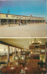 Route 66  Big Texan Steak House Interior and Exterior Views Texas 1972 Postcard