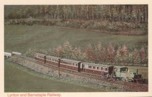 Lynton & Barnstaple 1900 Train Driver Ticket Inspector Painting Postcard