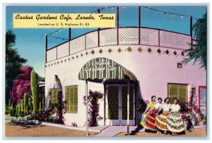 c1950's View Of Cactus Gardens Cafe Laredo Texas TX Unposted Vintage Postcard