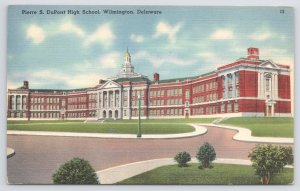 Linen~Pierre S DuPont High School Entrance~Wilmington Delaware~Vintage Postcard