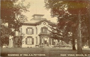 New York Mills Utica Paper  Residence Pettibone Postcard roadside 22-9976