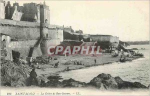 Postcard Old Saint Malo La Greve de Bon Secours