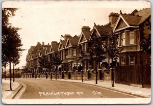 Penwortham Road London Egland Buildings Trees Real Photo RPPC Postcard