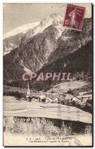 Old Postcard Valley of Chamonix Les Houches and & # 39aiguille Gouter