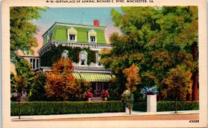 1930s Birthplace Admiral Richard E. Bird Winchester VA Postcard