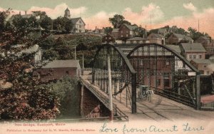 Vintage Postcard 1900's View of Iron Bridge Rockport Maine ME