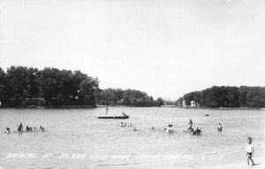 Crystal Lake Illinois Bathers at Island Lake Real Photo Postcard AA111542