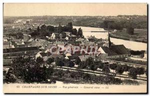 Old Postcard Champagne Sur Seine Vue Generale