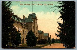 Postcard Guelph ONT c1910 Main Building O.A.C. Ontario Agricultural College