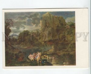 458686 USSR 1955 year Poussin landscape with Hercules and Cacus old postcard