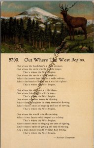 Out Where the West Begins Poem Postcard PC270