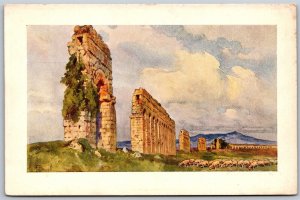 Vtg Rome Italy Acquedotto di Claudio Aqueduct Postcard