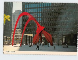 Postcard Calder Statue Flamingo Chicago Illinois USA