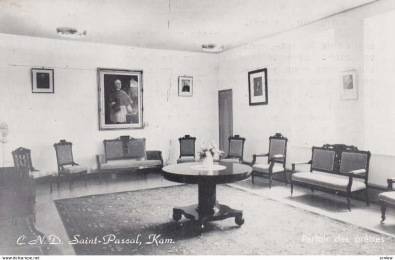 C.N.D. Saint Pascal , Kam. , Quebec , Canada , 1940s ; Parlor des pretres