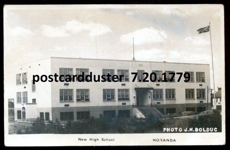 h3753 - NORANDA Quebec 1930s New High School. Real Photo Postcard by Bolduc