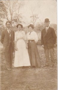 Two Couples Well Dressed Early 1900s Real Photo