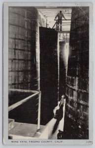 Postcard Fresno County California CA Wine Vats Factory 1943 View