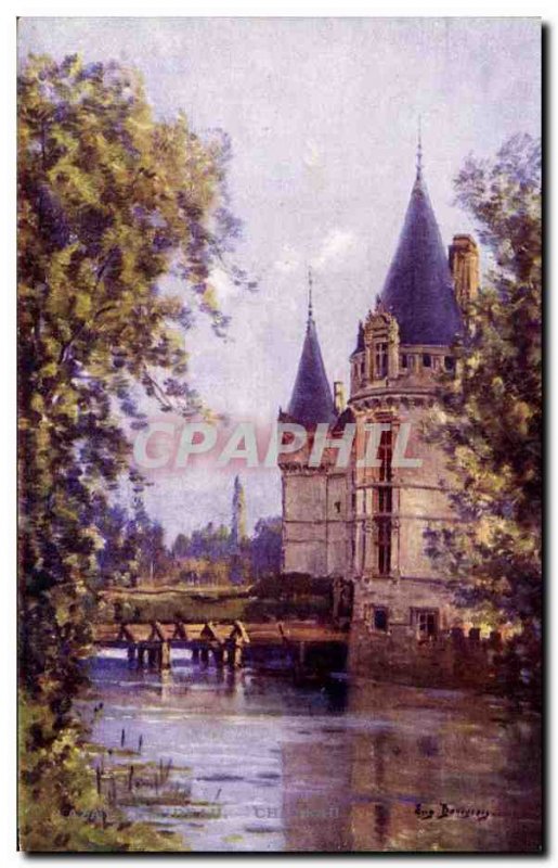 Old Postcard Chateau D & # 39Azay Renaissance Rideau