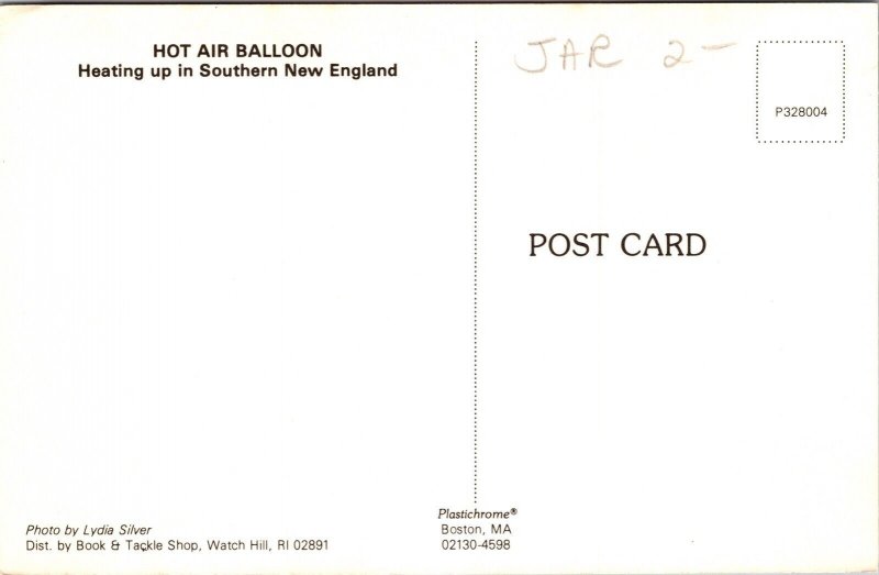 Hot Air Balloon Southern New England Postcard UNP VTG Plastichrome Unused 