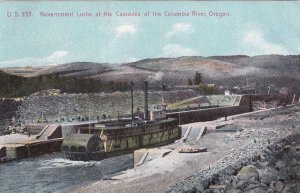 Gov't Locks at the Cascades of the Columbia River, OR, Mint (PC946) 