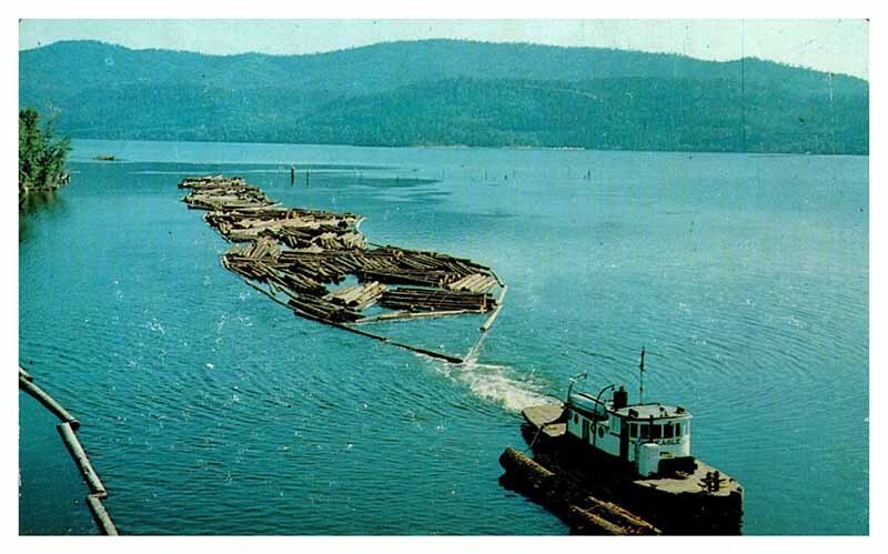 Postcard BUSINESS ACTIVITY SCENE Lake Chatcolet Idaho ID AQ0241