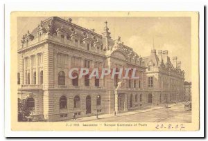 Switzerland Old Postcard Lausanne Cantonal Bank and Post Office