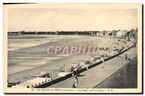 Old Postcard La Baule Sea Loire Inf The Beach to the Casino